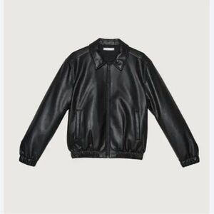 Vegan Leather Bomber Jacket